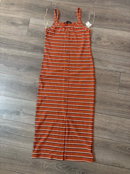 Derek Heart Dresses & Skirts - Derek Heart Rust Orange Striped Midi Dress